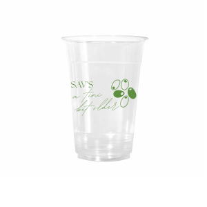 The A Tini Bit Older Birthday Cup brings cheeky martini vibes with olive icons and fresh green script. Set for cocktails, mocktails, and party punch. Personalize the name or age to match your guest of honor. Ideal for milestone birthdays, martini nights, happy hours, and backyard bashes.