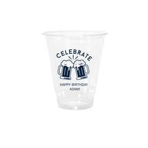 The Celebrate Beer Mug Cup features curved lettering, a charming clinking pint graphic, and room for a personalized message and name that make every sip feel like a toast. Grab a set and let the good times flow. Pairs well wtih birthday bashes and brewery-themed celebrations.