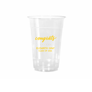 With the Simple Congrats Cup celebrate with refined sophistication. The elegantly bold scripted "congrats" adds a touch of class, perfect for honoring any special occasion. Personalize with a name and event for an effortlessly chic celebration.