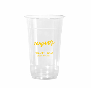 With the Simple Congrats Cup celebrate with refined sophistication. The elegantly bold scripted "congrats" adds a touch of class, perfect for honoring any special occasion. Personalize with a name and event for an effortlessly chic celebration.