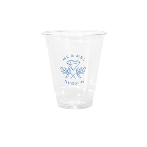 This Mr & Mrs Floral Gem Cup features a central diamond illustration framed by delicate floral accents and a curved name detail above and below. Choose it to add a refined, romantic detail to your drinkware. Beautiful for weddings, receptions, and elegant celebrations.