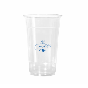 Script Family Name Leaf Cup is a frosted, shatterproof cup highlights your family name in graceful script with a tiny leaf. Pick the surname and ink color; reusable and stackable for effortless service. Perfect for reunions, backyard dinners, Thanksgiving, lake weekends, housewarmings, and everyday entertaining.