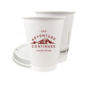 Custom Matte Eggplant Ink 8 oz Paper Coffee Cup with Lid with Matte Eggplant Ink Cup Ink Colors has a Mountain graphic and is good for use in Travel, Outdoors, Sports themed parties and will impress guests like no other. Make this party unforgettable.