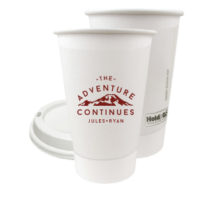Custom Matte Eggplant Ink 8 oz Paper Coffee Cup with Lid with Matte Eggplant Ink Cup Ink Colors has a Mountain graphic and is good for use in Travel, Outdoors, Sports themed parties and will impress guests like no other. Make this party unforgettable.