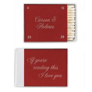 ForYourParty's chic Leather Like Lipstick Red Square Matchbox (Foil) with Shiny Sterling Silver Foil will give your party the personalized touch every host desires.