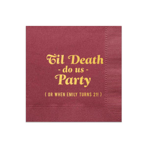 ForYourParty's chic Merlot Cocktail Napkin with Shiny 18 Kt Gold Foil will add that special attention to detail that cannot be overlooked.