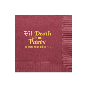 ForYourParty's chic Merlot Cocktail Napkin with Shiny 18 Kt Gold Foil will add that special attention to detail that cannot be overlooked.