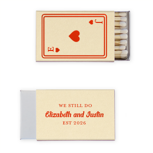 Heart Playing Card Anniversary Matchbox Classic Matchbox (Foil)