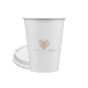Web Heart Cup 12-oz. Single Wall Paper Hot Cup (Ink)