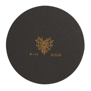 Web Heart Coaster Round Coaster (Foil)