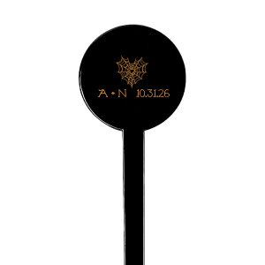 Web Heart Stir Stick Round Plastic Stir Stick (Foil)