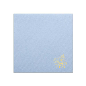 Personalized Powder Blue Linen Like Cocktail Napkin with Shiny 18 Kt Gold Foil has a Succulent Trio graphic and is good for use in Floral, Southwestern and Trendy themed parties and can be personalized to match your party's exact theme and tempo.