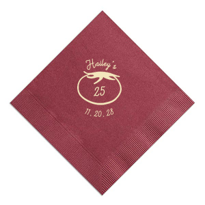 Tomato Birthday Date Napkin Dinner Napkin (Foil)