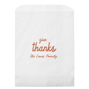 Give Thanks Family Name Bag Cookie Bag (Foil)