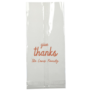 Give Thanks Family Name Bag Large Cellophane Bag (Foil)