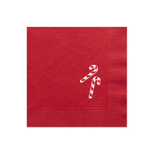 Personalized Convertible Red Luncheon Napkin with Matte White Foil has a Candy Cane graphic and is good for use in Christmas themed parties and couldn't be more perfect. It's time to show off your impeccable taste.