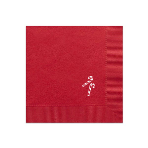Personalized Convertible Red Luncheon Napkin with Matte White Foil has a Candy Cane graphic and is good for use in Christmas themed parties and couldn't be more perfect. It's time to show off your impeccable taste.