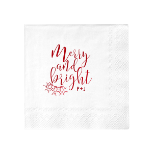 Custom Honeydew Cocktail Napkin with Shiny Convertible Red Foil has a Lights graphic and is good for use in Holiday, Christmas themed parties and are a must-have for your next event—whatever the celebration!