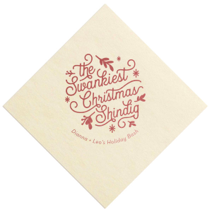 The ever-popular Ivory Borderless Cocktail Napkin with Shiny Rose Quartz Foil has a Christmas Shindig graphic and is good for use in Christmas, Holiday, Words themed parties and can't be beat. Showcase your style in every detail of your party's theme!