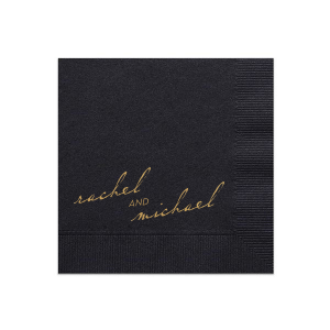 Enhance your table with the Vintage Modern Script Napkin where timeless script meets modern asymmetry. Each napkin subtly showcases the couple's names, offering a unique detail to your event — perfect for gatherings that blend tradition with a touch of the contemporary.
