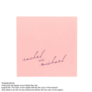 Our personalized White Quick Ink Printed Cocktail Napkin with Matte Eggplant Ink  will make your guests swoon. Personalize your party's theme today.