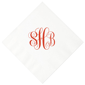 Our beautiful custom White Quick Ink Printed Cocktail Napkin with Matte Sage Ink  can be personalized to match your party's exact theme and tempo.