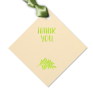 The ever-popular Natural Frost White Wine Gift Tag with Shiny Kiwi / Lime Foil Color has a Leaves graphic and is good for use in Floral themed parties and can be customized to complement every last detail of your party.