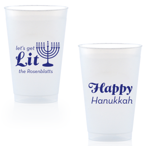 ForYourParty's chic Matte Cobalt Ink 10 oz Frost Flex Cup with Matte Cobalt Ink Cup Ink Colors has a Menorah graphic and is good for use in Jewish Symbols, Holiday themed parties and will impress guests like no other. Make this party unforgettable.