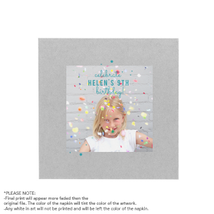 Please use your computer to upload your own 4 color image or customize this napkin and add to cart.