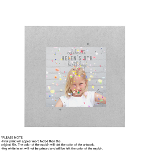 Please use your computer to upload your own 4 color image or customize this napkin and add to cart.