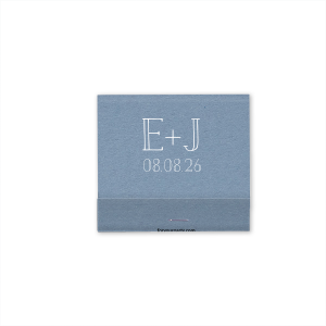 The Floral Crown Matchbox design radiates homespun whimsy with its simple, sweet font highlighting the couple's initials and event date. The back enchants with a hand-drawn foliage burst and a central peony, symbolizing the blossoming union and romance of the couple's wedding day.
