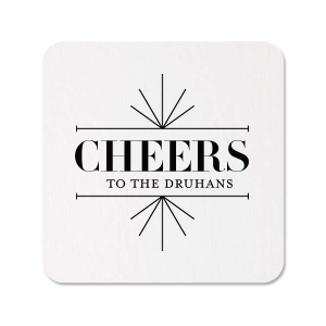 Our beautiful custom Black with Silver back Deco Coaster with Shiny Sterling Silver Foil Color has a Line Frame graphic and is good for use in Frames themed parties and will impress guests like no other. Make this party unforgettable.