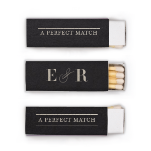 Celebrate your perfect union with the Swirl & Frame Wedding Match. A chic line frame encapsulates "A Perfect Match," while your initials are artfully linked by a sophisticated swirling ampersand. This stylish memento is ideal for illuminating your new beginning.