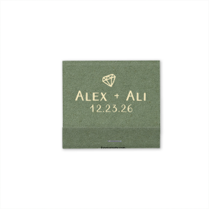 ForYourParty's personalized Natural Frost White Classic Matchbox with Shiny 18 Kt Gold Foil has a Diamond Pattern graphic and is good for use in Accents, Full Bleed, Wedding themed parties and can't be beat. Showcase your style in every detail of your party's theme!