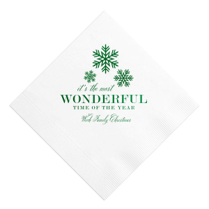 ForYourParty's chic White Cocktail Napkin with Shiny Leaf Foil has a Snowing graphic and is good for use in Christmas, Holiday, Home themed parties and will look fabulous with your unique touch. Your guests will agree!