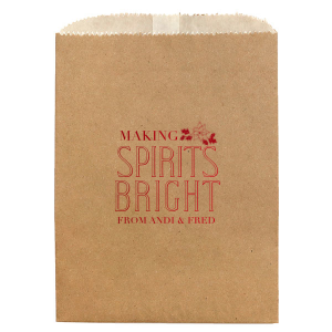 Our personalized Gold Wine Euro Bag with Shiny Convertible Red Foil has a Pointsettia graphic and is good for use in Holiday and Christmas themed parties and can't be beat. Showcase your style in every detail of your party's theme!