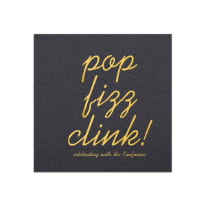 Our beautiful custom Black Linen Like Cocktail Napkin with Shiny 18 Kt Gold Foil will add that special attention to detail that cannot be overlooked.