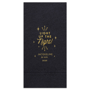 The ever-popular Plum Cocktail Napkin with Shiny 18 Kt Gold Foil has a Light the Night graphic and is good for use in Wedding, Words, Anniversary themed parties and are a must-have for your next event—whatever the celebration!