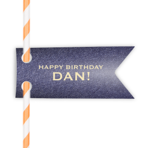 Keep the birthday cheers flowing with the Happy Birthday Name Straw Tag, a delightful accent that personalizes each sip. Adorn your party straws with this cheerful token, making every guest's drink a mini-celebration of the guest of honor.
