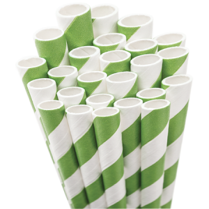 These Lime Striped Straws feature a bold spiral pattern that adds a playful, eye-catching touch to any drink display. Stock up to elevate your beverage station and impress guests with coordinated details. Amazing for birthday parties or festive celebrations.