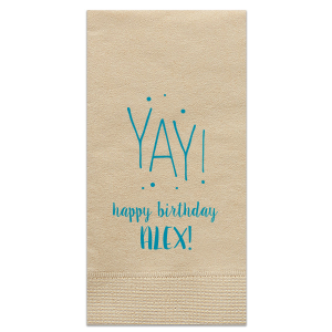 ForYourParty's chic Sunflower Cocktail Napkin with Satin Teal / Peacock Foil Color has a Yay graphic and is good for use in Words themed parties and couldn't be more perfect. It's time to show off your impeccable taste.