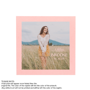 Our beautiful custom White Borderless Custom Photo Cocktail Napkin with Matte Eggplant Ink Digital Print Colors has a Leaf graphic and is good for use in Birthday, Bat Mitzvah, Bar Mitzvah and other clebrations and will look fabulous with your unique touch. Your guests will agree!