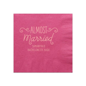Celebrate an impending wedding with the Almost Married Party Napkin, perfect for bachelor or bachelorette  festivities.The celebrant's name and event add a personalized touch, making this napkin ideal for pre-wedding celebrations.