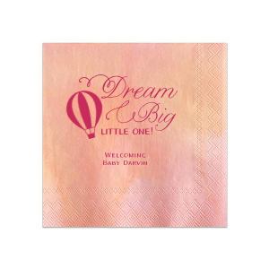 ForYourParty's chic Watercolor Rose Cocktail Napkin with Matte Fuchsia Foil has a Hot Air Balloon 2 graphic and is good for use in Travel, Baby Shower themed parties and couldn't be more perfect. It's time to show off your impeccable taste.