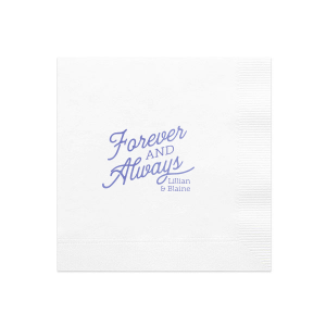 ForYourParty's chic White Cocktail Napkin with Shiny Lavender Foil can be customized to complement every last detail of your party.