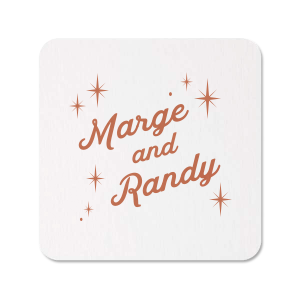 Our personalized Eggshell Square Coaster with Satin Copper Penny Foil will give your party the personalized touch every host desires.
