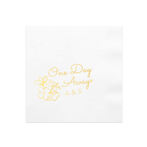 ForYourParty's personalized Woven White Woven Cocktail Napkin with Shiny 18 Kt Gold Foil will add that special attention to detail that cannot be overlooked.