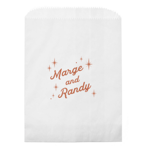 Our personalized White Party Bag with Satin Copper Penny Foil can be customized to complement every last detail of your party.