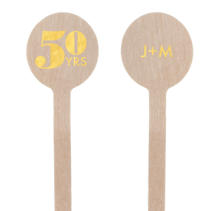 Our custom Shiny 18 Kt Gold Round Stir Stick with Shiny 18 Kt Gold Foil Color will impress guests like no other. Make this party unforgettable.