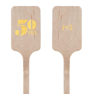 Our custom Shiny 18 Kt Gold Round Stir Stick with Shiny 18 Kt Gold Foil Color will impress guests like no other. Make this party unforgettable.